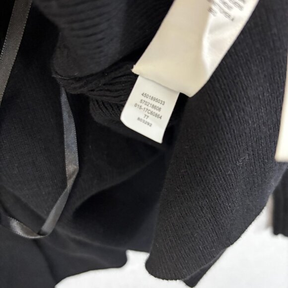 Chico's 2 Embellished Cardigan Sweater (Large) Black Velvet Beaded Lace Jacket - Picture 12 of 13